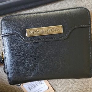 FRYE AND CO. Black Wallet with Gold Logo